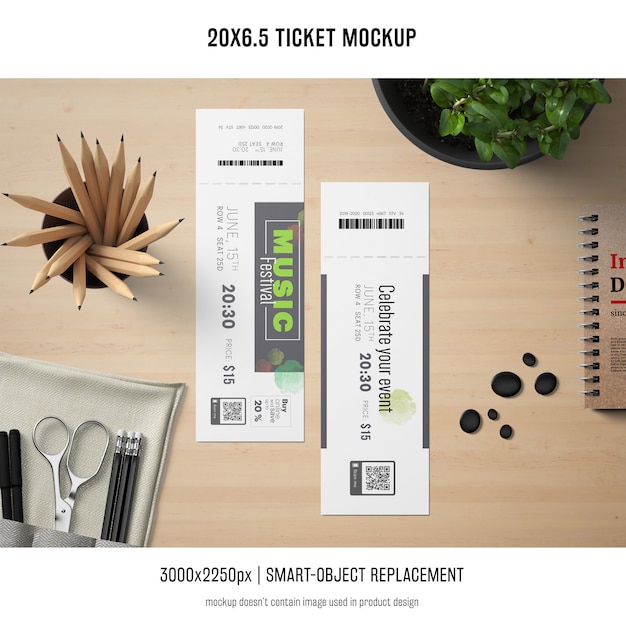 Download Ticket Mockup Free Best Free Psd Mockups