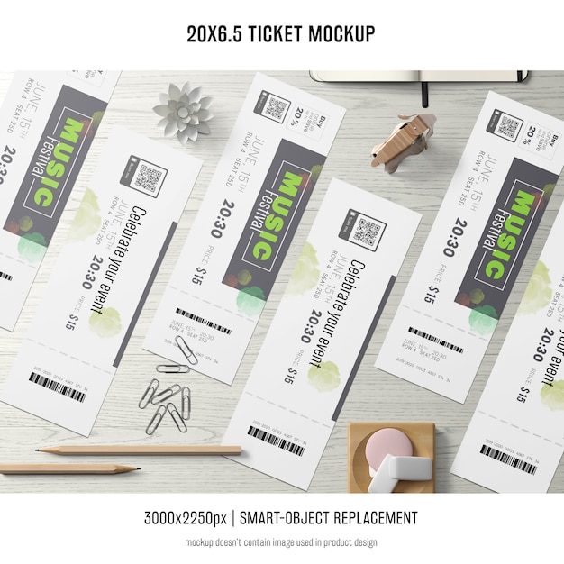 Download Ticket mockup | Free PSD File