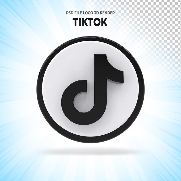 Premium PSD | Tiktok social media logo 3d