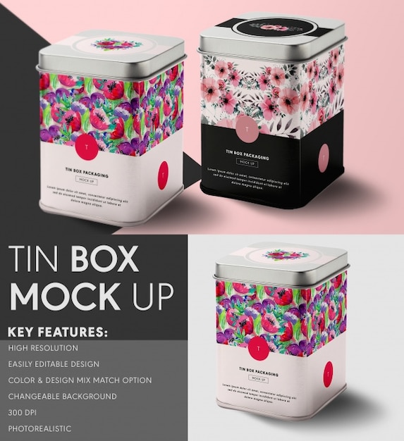 Download Tin box mock up design PSD file | Free Download