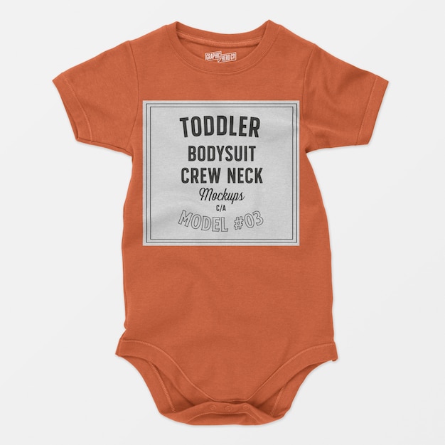 Free PSD | Toddler bodysuit crewneck mockup 03