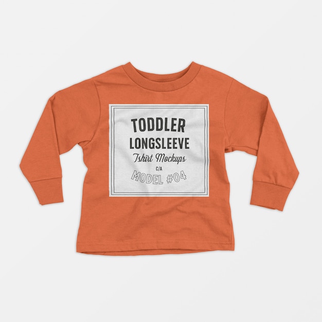 Toddler longsleeve t-shirt mockup 04 PSD file | Free Download