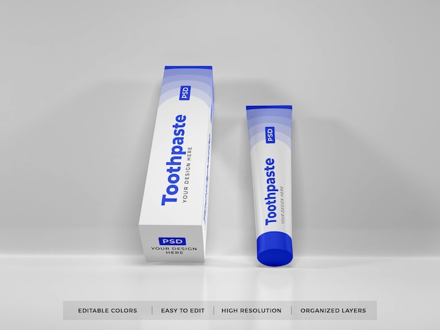 Download Premium PSD | Toothpaste packaging 3d mockup