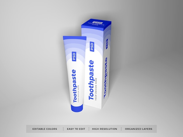 Download Premium PSD | Toothpaste packaging 3d mockup