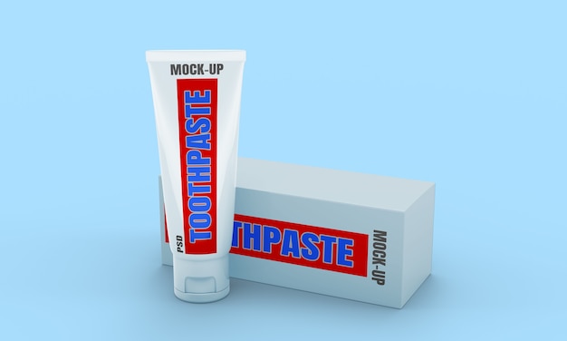 Download Premium Psd Toothpaste Tube And Box Packet Mockup 3d Render