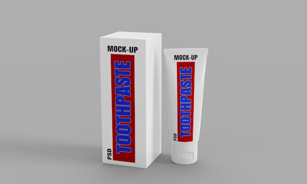 Download Premium PSD | Toothpaste tube and box packet mockup 3d render