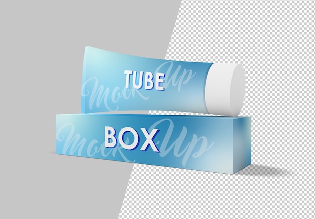 Premium PSD | Toothpaste tube with packaging mockup
