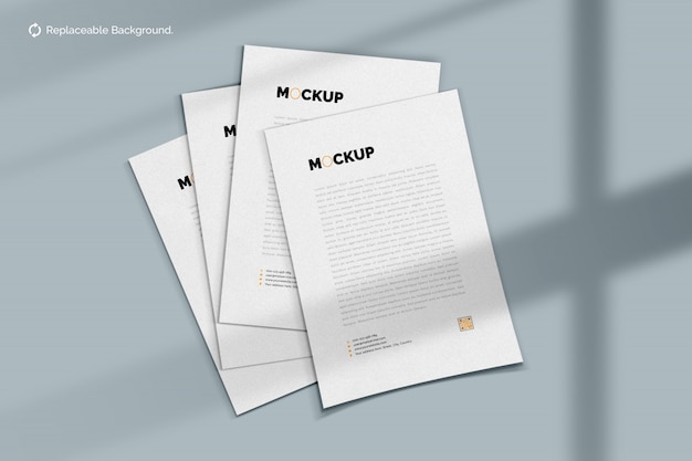 Download Premium Psd Top View A4 Paper Mockup