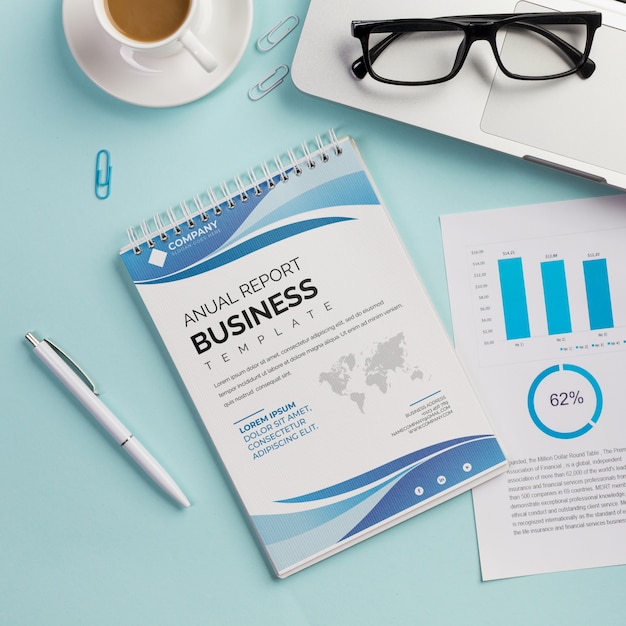 Download Top view annual report business template | Free PSD File