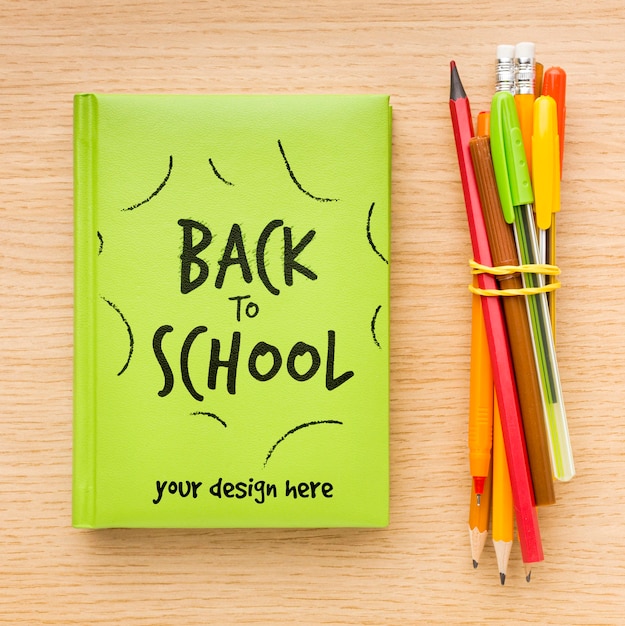 Download Top view back to school composition mock-up | Free PSD File