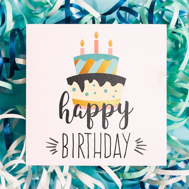Download Top view birthday card mockup PSD file | Free Download