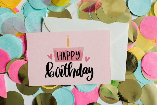 Download Top view birthday card mockup | Free PSD File