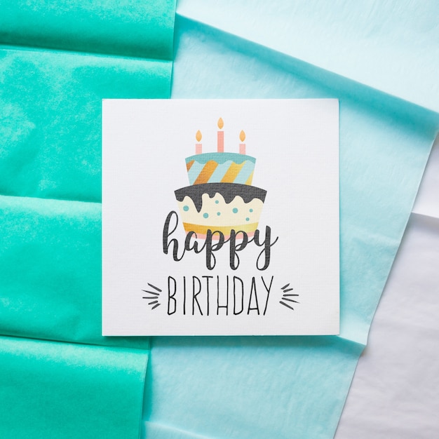 Download Top view birthday card mockup | Free PSD File