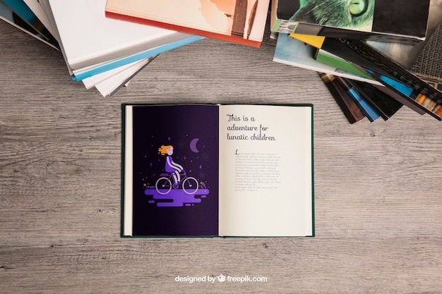 Download Top view book mockup | Free PSD File