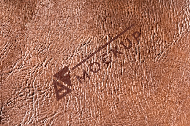 Download Free PSD | Top view of brown leather surface mock-up