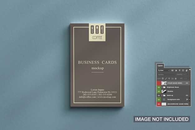 Download Top view of business card stack mockup | Free PSD File