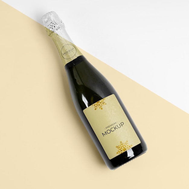 Download Free Psd Top View Champagne Mock Up