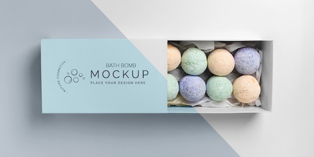 Download Free Psd Top View Colorful Bath Bombs Arrangement