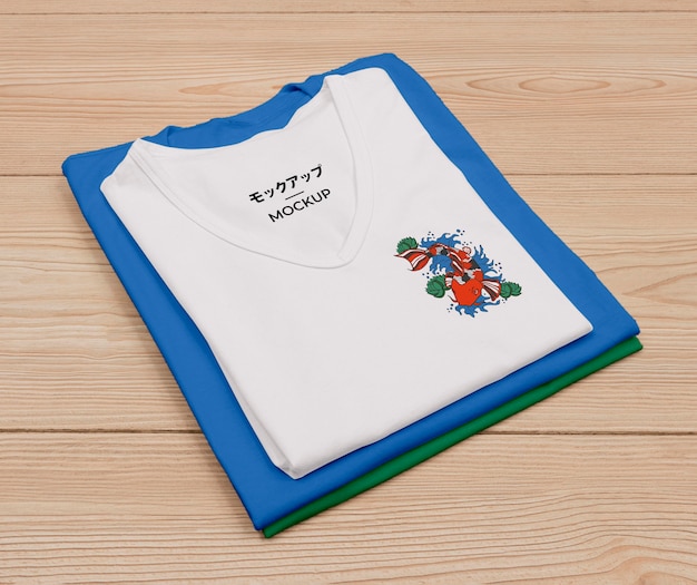 Download Free PSD | Top view of cute t-shirt concept mock-up