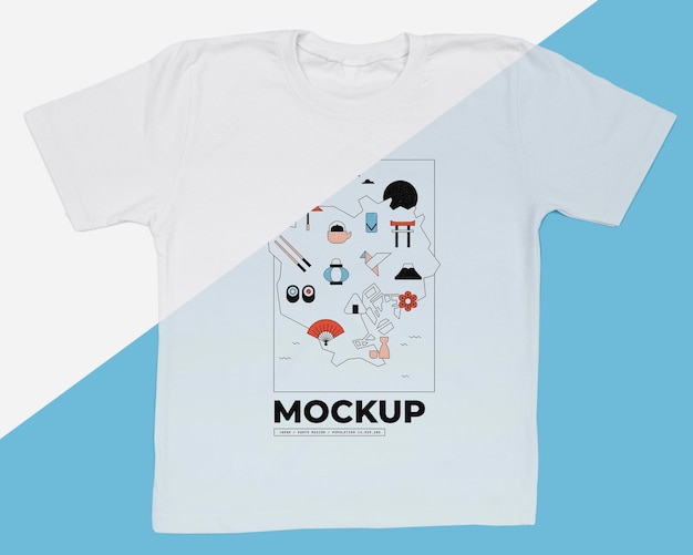 Download Free PSD | Top view of cute t-shirt concept mock-up