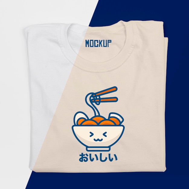 Top view of cute t-shirt concept mock-up Free Psd