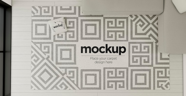 Download Premium PSD | Top view decorative arrangement with carpet mock-up