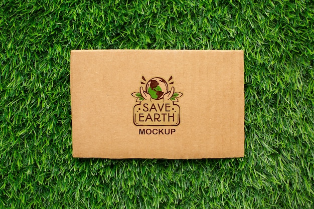 Download Free PSD | Top view eco cardboard mock-up