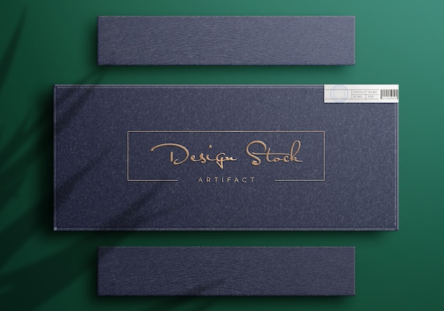 Download Premium PSD | Top view on luxury logo mockup on a box