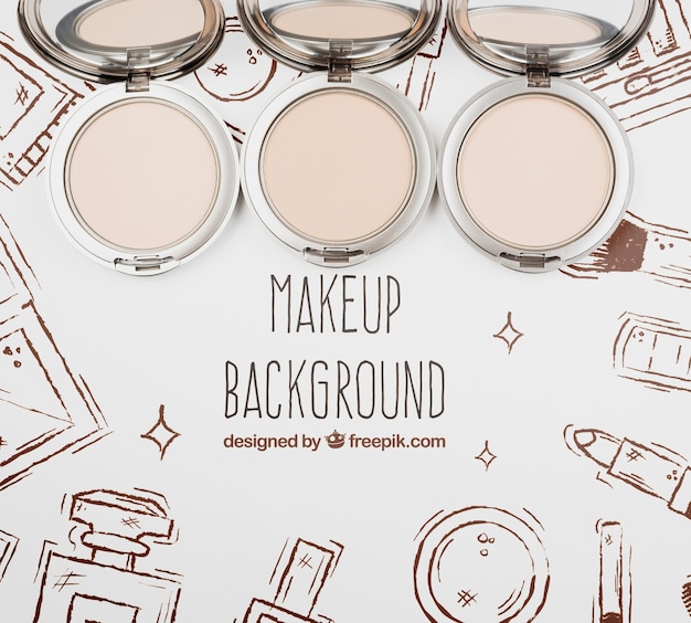 Download Free PSD | Top view of make-up palette mock-up
