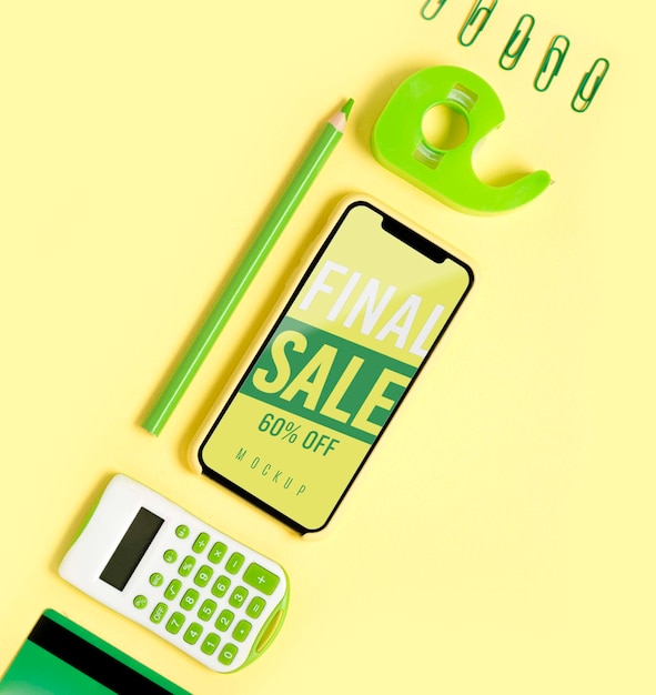 Download Free PSD | Top view mock-up shoppings tools