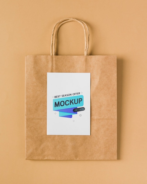 Download Free PSD | Top view paper bag mock-up with handles