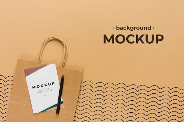 Download Free PSD | Top view paper bag mock-up