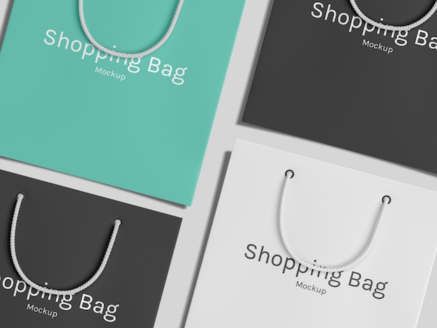 Download Premium PSD | Top view shopping paper bags mockup template