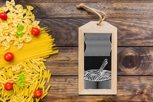 Download Free PSD | Top view slate mockup with pasta concept
