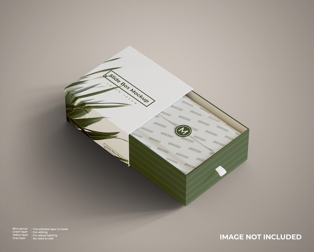 Download Premium PSD | Top view of slide box mockup