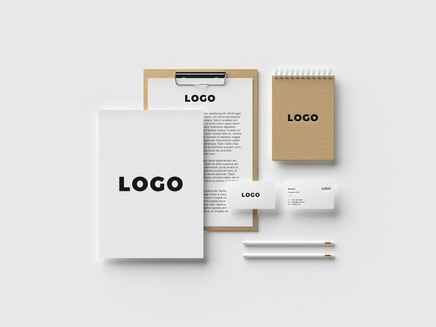 Download Top view stationery mockup | Premium PSD File
