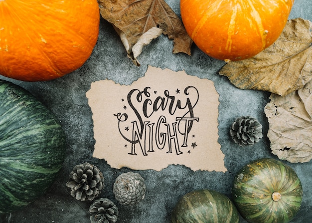 Download Torn paper mockup with halloween concept and various ...