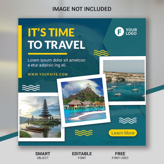 Premium PSD | Tour travel social media post template