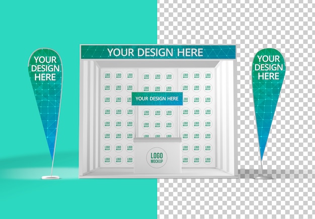 Premium PSD | Trade show exhibition booth mockup isolated