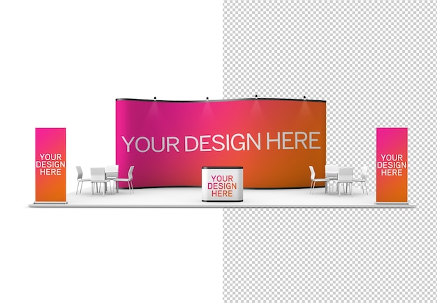 Download Premium PSD | Trade show exhibition stand isolated mock up