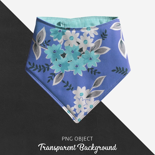 Download Transparent blue floral patterned baby or child bandana PSD file | Premium Download