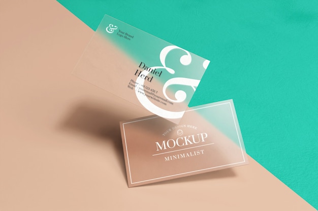 Download Premium PSD | Transparent business card mockup