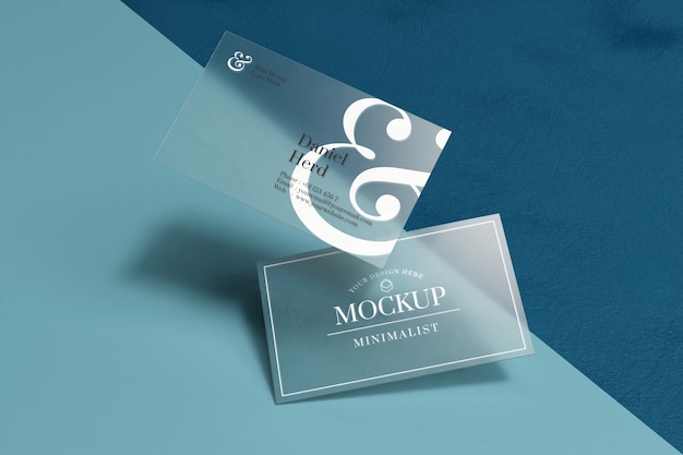 Transparent business card mockup Premium Psd