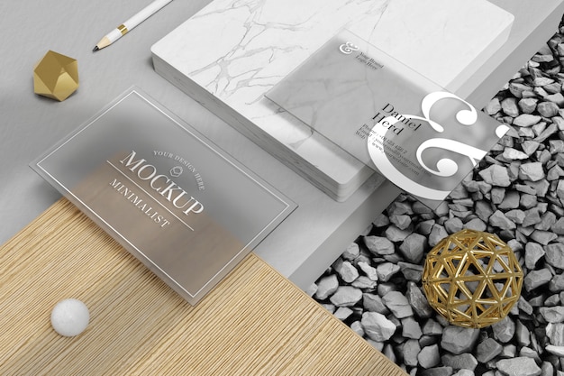 Transparent business card mockup Premium Psd