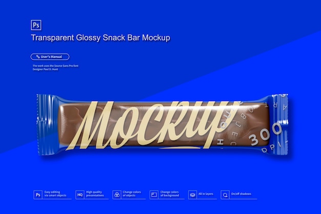 Download Premium Psd Transparent Glossy Snack Bar Mockup