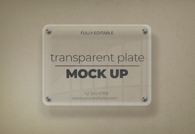 Download Free PSD | Transparent plate mockup