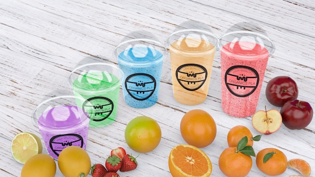 Download Free PSD | Transparent smoothie glass mockup