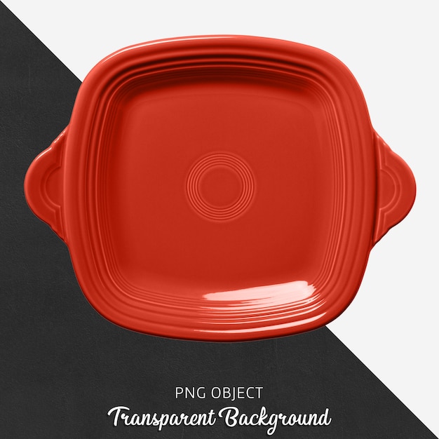 Transparent square red serving plate | Premium PSD File