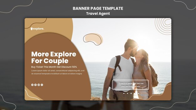 Free PSD | Travel agent concept banner template