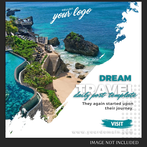 Download Travel or holiday instagram post template | Premium PSD File